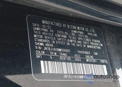 2021 Nissan Rogue Sport S Fwd Xtronic Cvt from USA, damaged, VIN JN1BJ1AV9MW306867